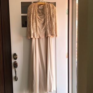 Mother of the bride cream classy dress sz 14